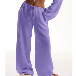 Women's Purple Wide-Leg Pants